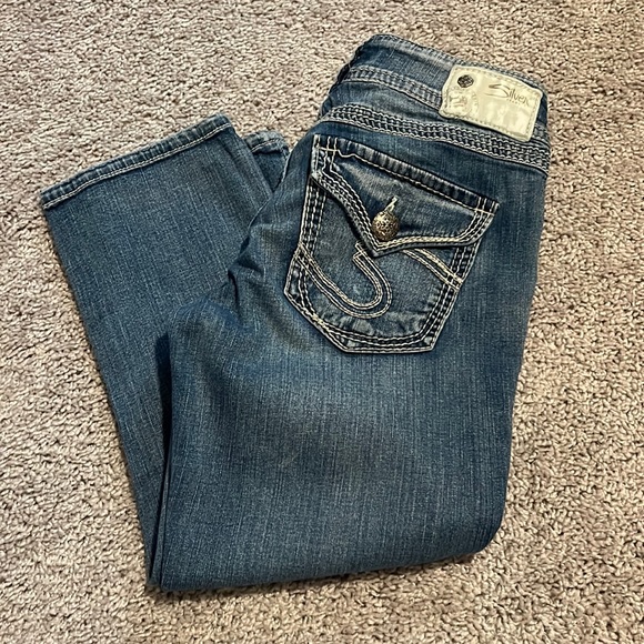 Silver Suki Surplus Capri Jeans Size 27w - Picture 2 of 8